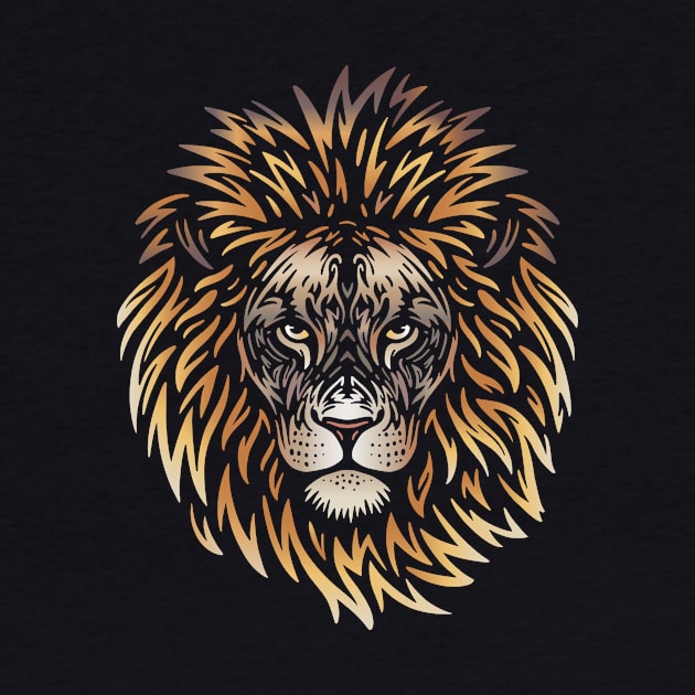 African Lion Face by JunkyDotCom